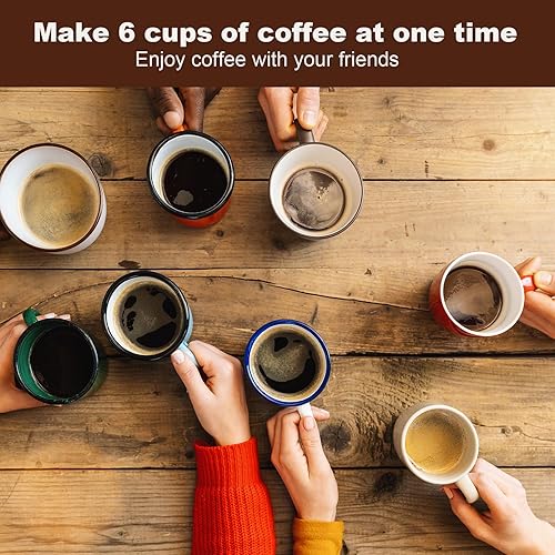 Miniatura 5 de Cafetera de café expreso, 6 tazas de 8.1 fl oz, olla clásica de moka con tapa de cristal y acero inoxidable, cafetera moca, cafetera Greca de Café,