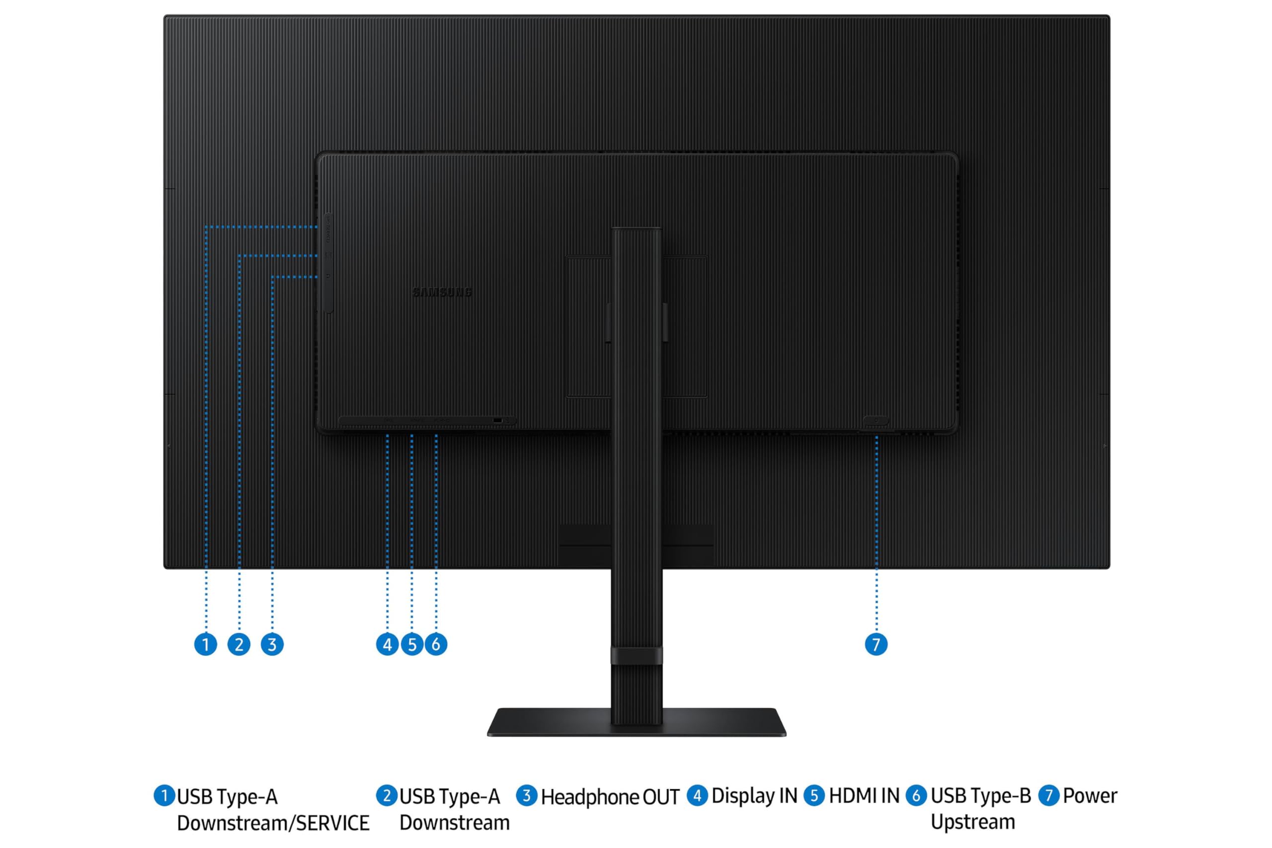 Samsung Écran PC ViewFinity - S80D 37'', Résolution 4K UHD (3840 x 2160), HDR10, Dalle VA, 350 cd/m2, Installation One Click, Orientable, Inclinable, Ports HDMI, DP, USB-A et USB-B, LS37D802EAUXEN