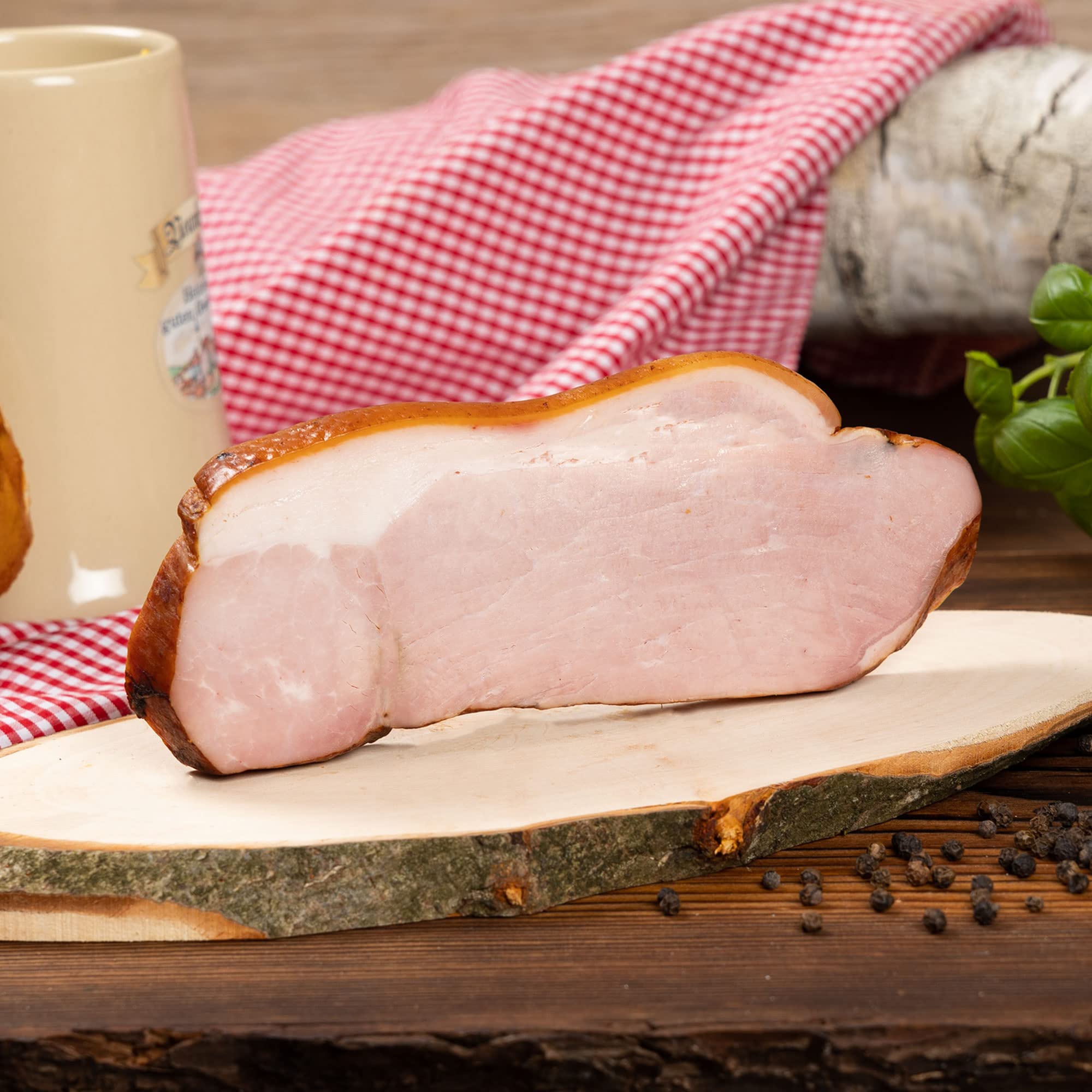 WURSTBARON® Schinken Wurst Geschenkbox aus Holz mit Serrano, Wacholderbauch, Bauerngeräuchertes, Schwarzrauch, Hüttenspeck & Taschenmesser - 2,88 kg