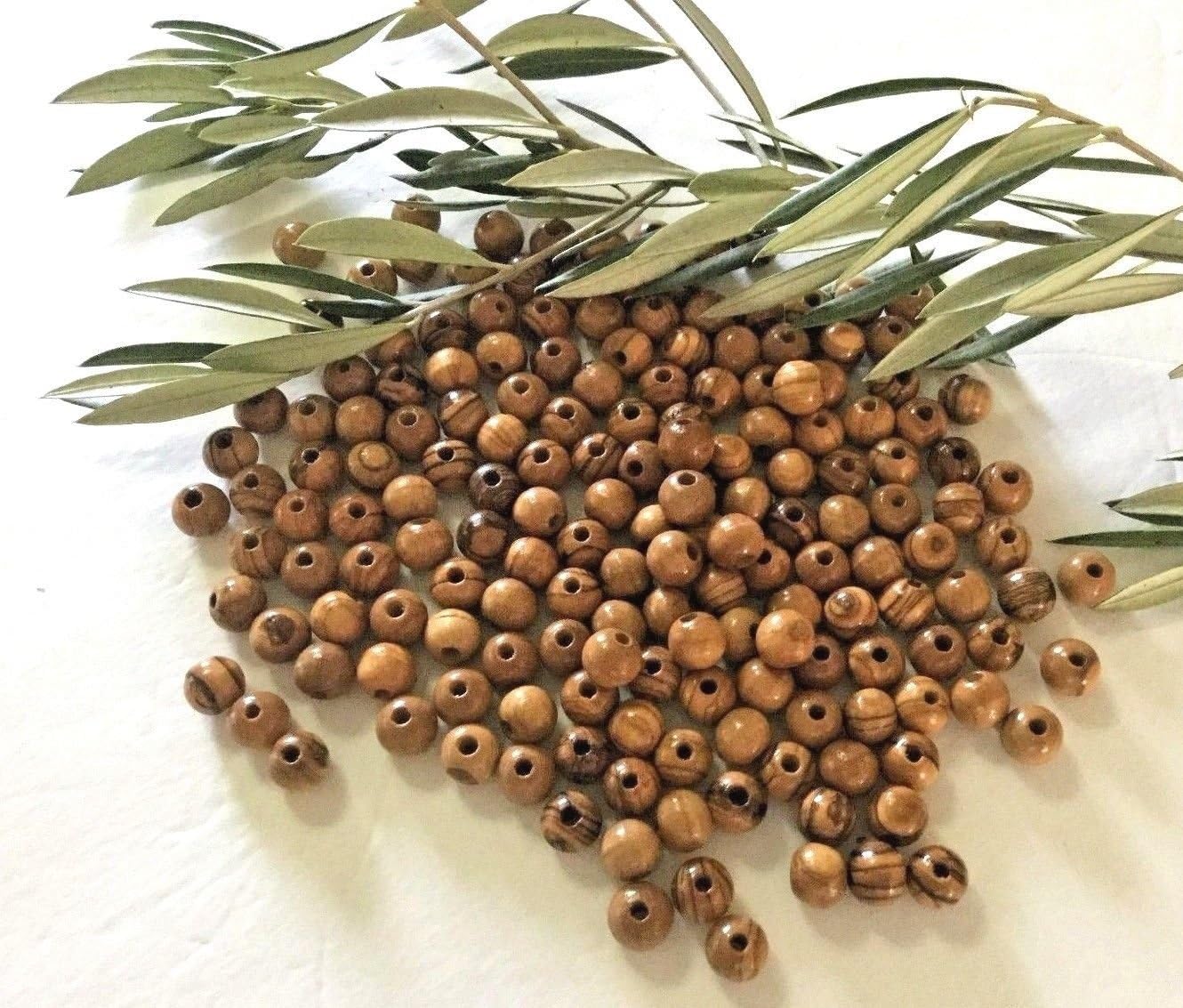 1000 ~ (10mm) Olive Wood Round Beads Polished Rosary Jewelry Holy Land Bethlehem Jerusalem