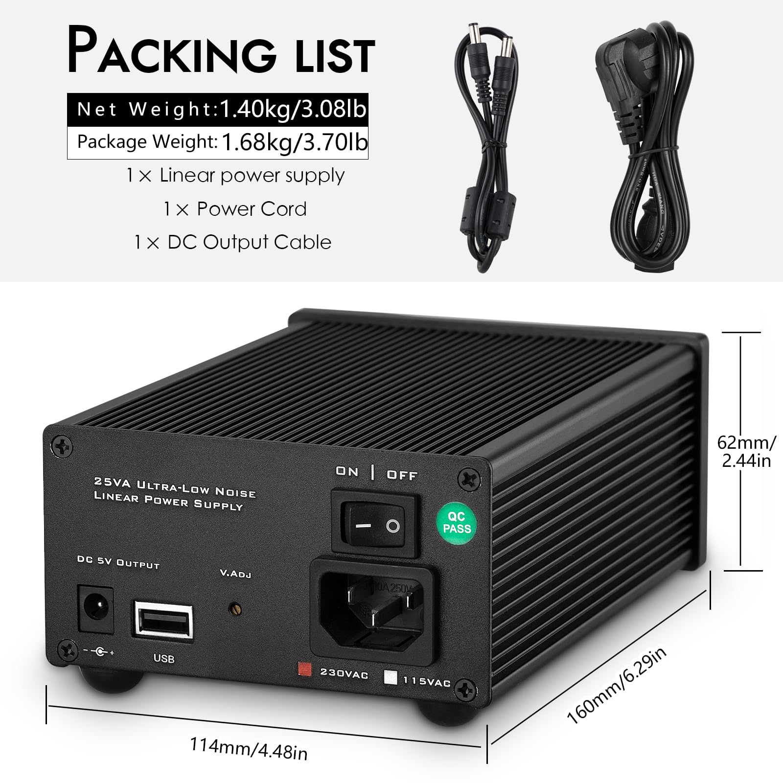 Alimentatore lineare USB/DC 5 V 25 W per amplificatore DAC interfaccia digitale
