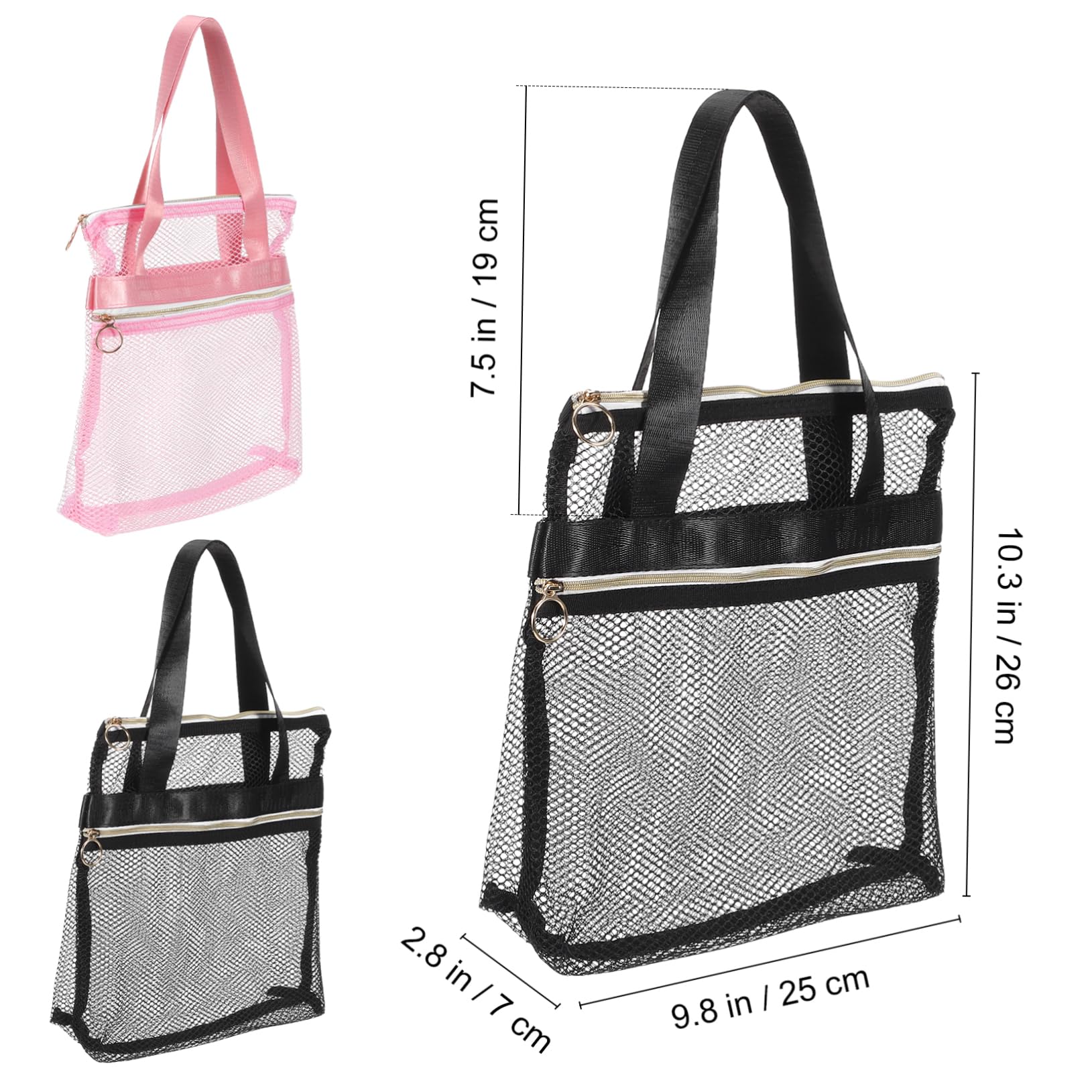 BRIGHTFUFU Mesh Travel Shower Bag Set 2 Pcs Toiletry Bag with Handles for Gym College Camping Home Quick Dry Compact Bathroom Organizer