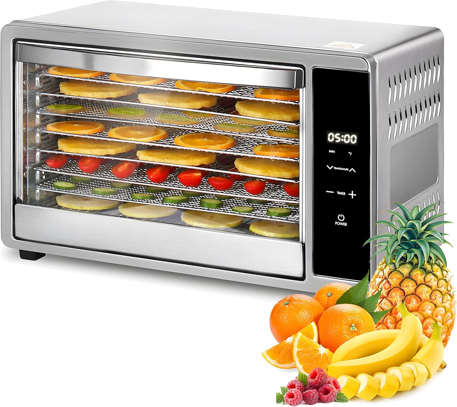 Food Dehydrator Machine 8 Stainless Steel Trays, HOMOKUS Food