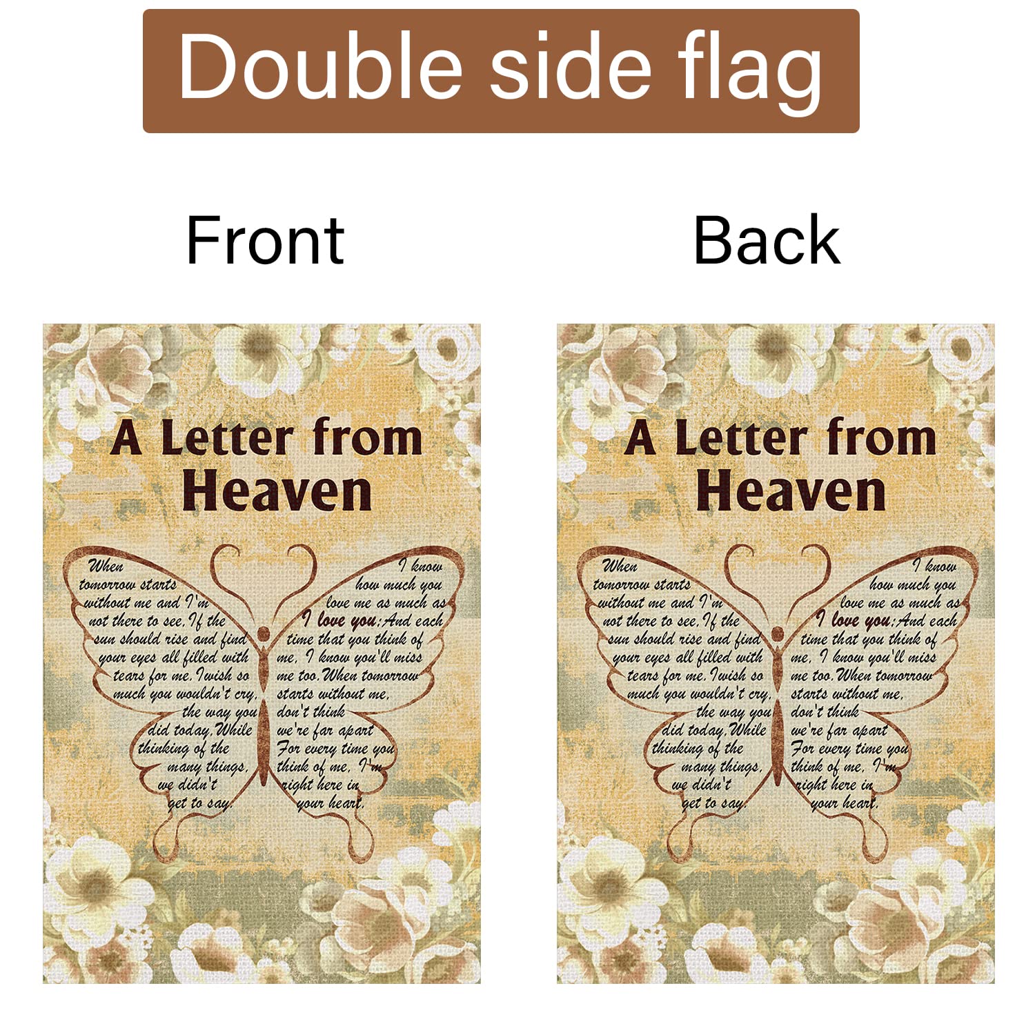 Garten-Gedenkflagge 'A Letter From Heaven' – 30,5 X 45,7 Cm, Doppelseitig Bedruckt, Aus Sackleinen
