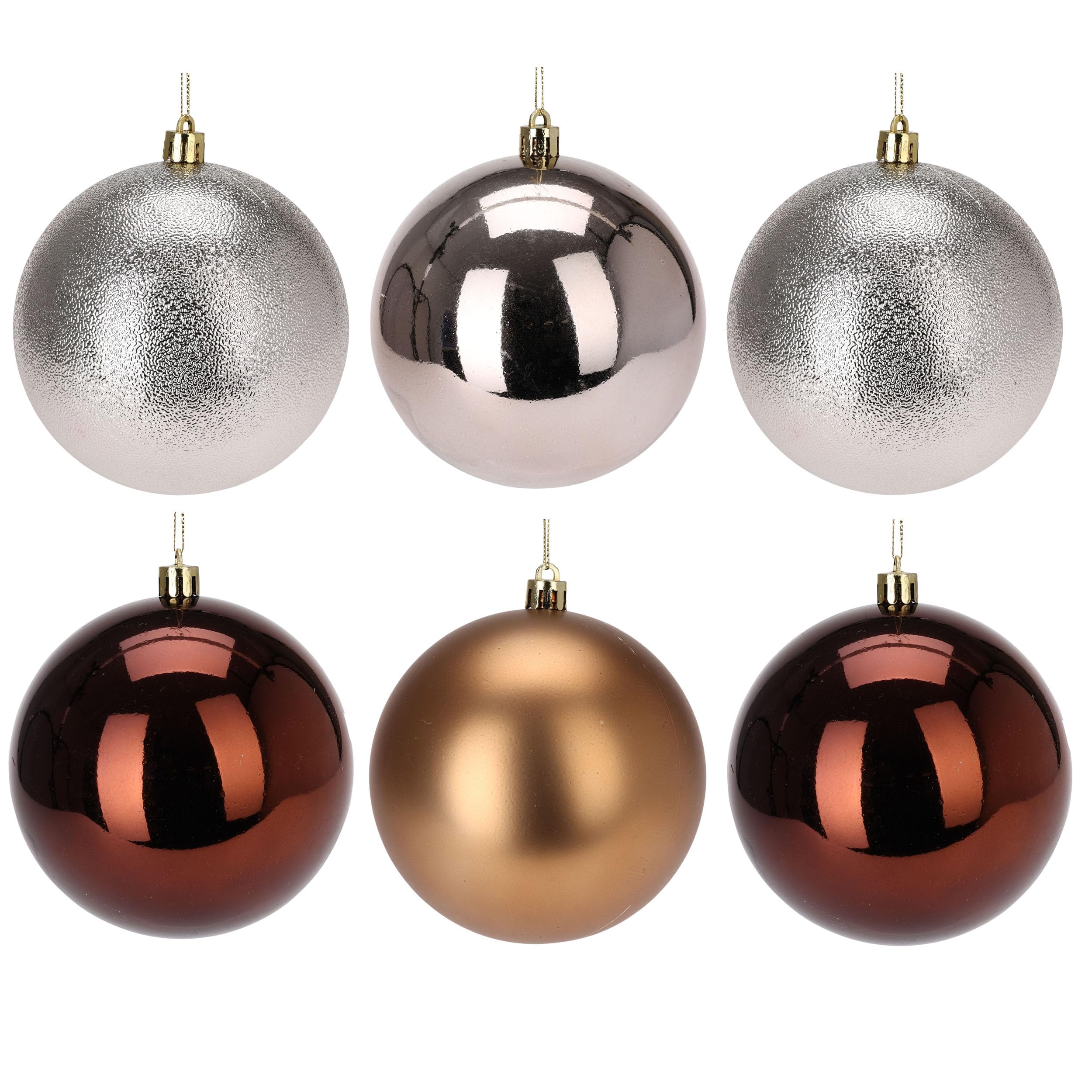 6 x Weihnachtskugeln aus Kunststoff Ø 14 m - Amber