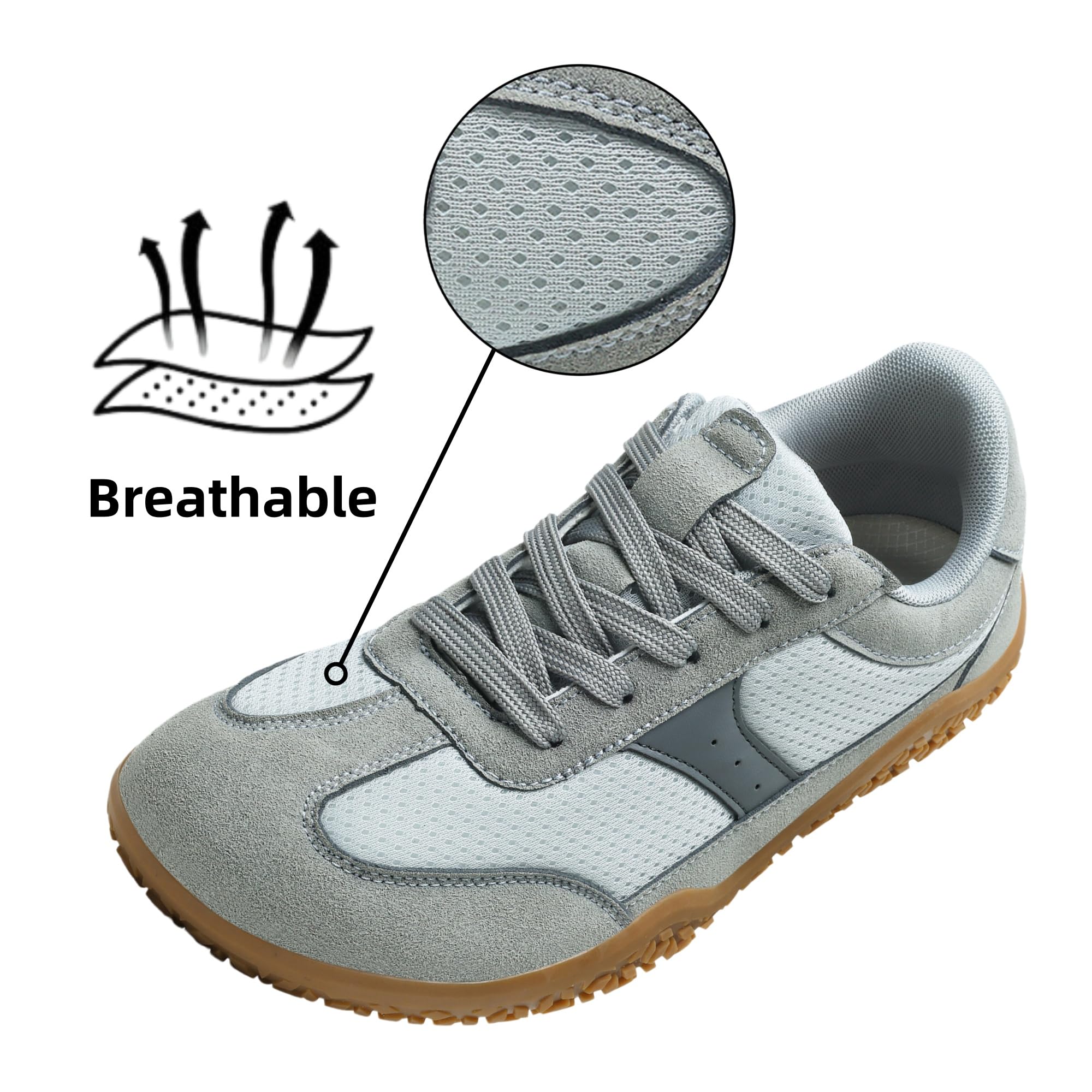 Meik Mangni Unisex Barefoot Zapatillas Minimalistas Hombre Mujer Ligera Zapatos Barefoot Anchos Transpirable y Antideslizante Zapatillas de Trail Running,Tallas:36-46 EU - 5