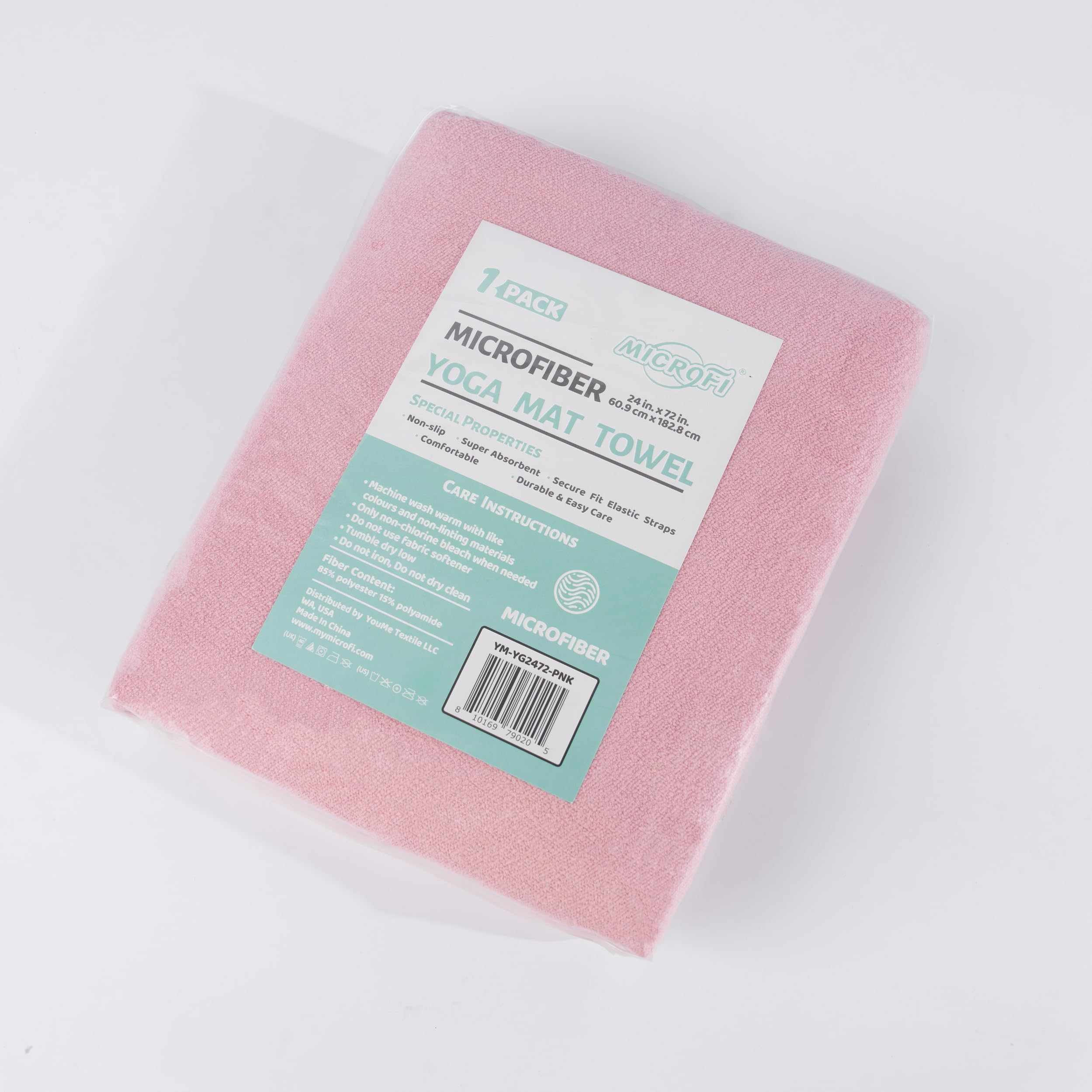 MICROFI Nueva toalla de microfibra para yoga caliente, 24 x 72 pulgadas, con agarre de silicona antideslizante, correas elásticas de ajuste seguro