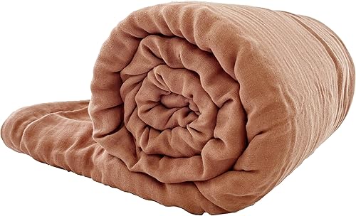 Miniatura 6 de Manta de cama de muselina Sherpa tamaño Queen de 90 x 90 pulgadas de grosor, algodón para otoño e invierno con forro polar sherpa, manta cálida para