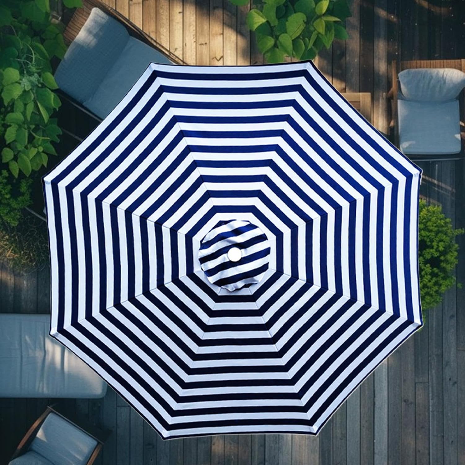 Replacement Parasol Canopy, UPF 50+ Garden Parasol Replacement Canopy, 8 Rib Parasol Cover Replacement, For All Frames Parasol Replacement Canopy