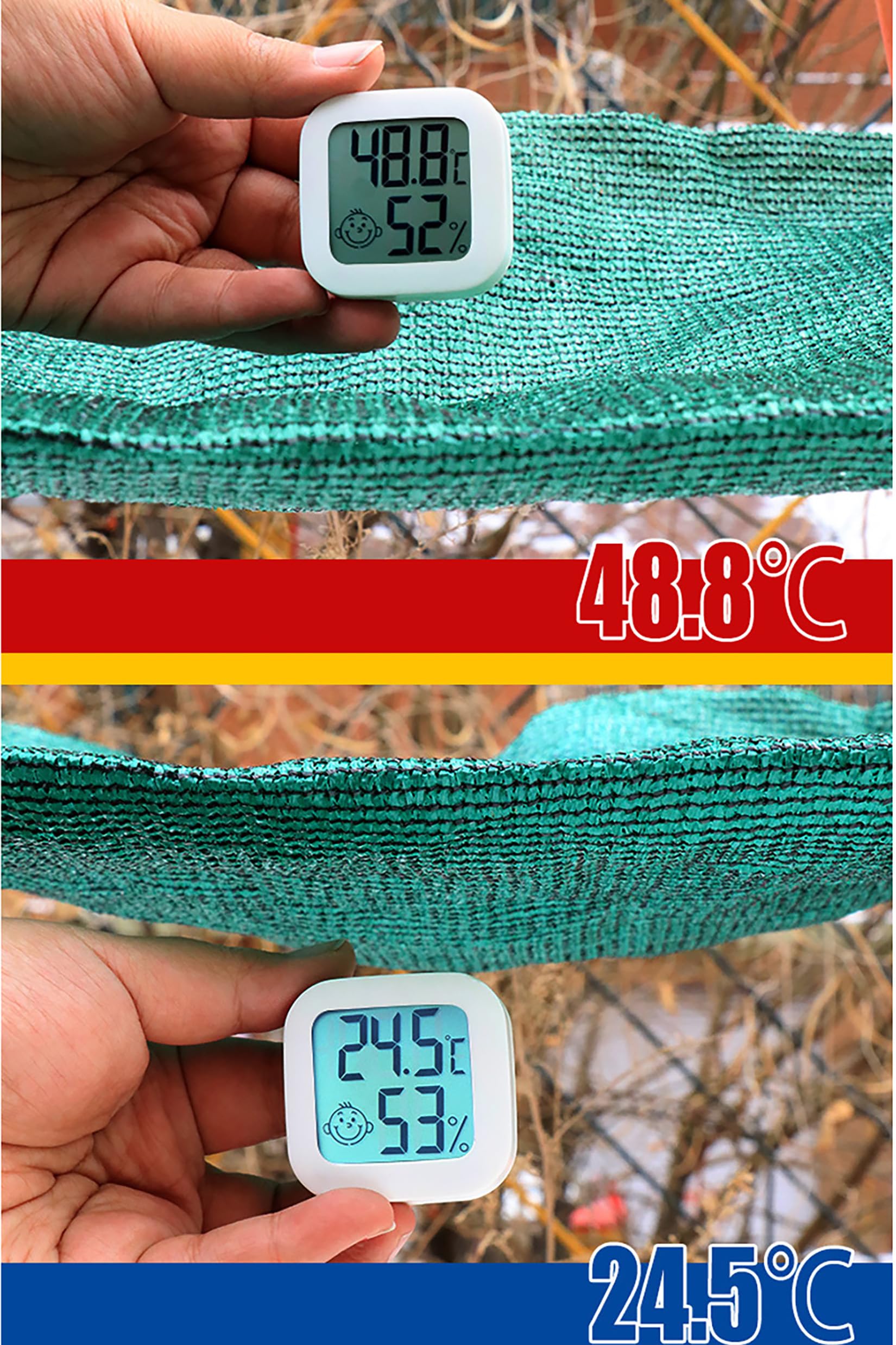 Red de sombra impermeable de alta resistencia, 90 % de bloqueo UV, malla verde, transpirable, tamaños multiusos con ojales (1 x 10 m) para jardín, patio y uso al aire libre