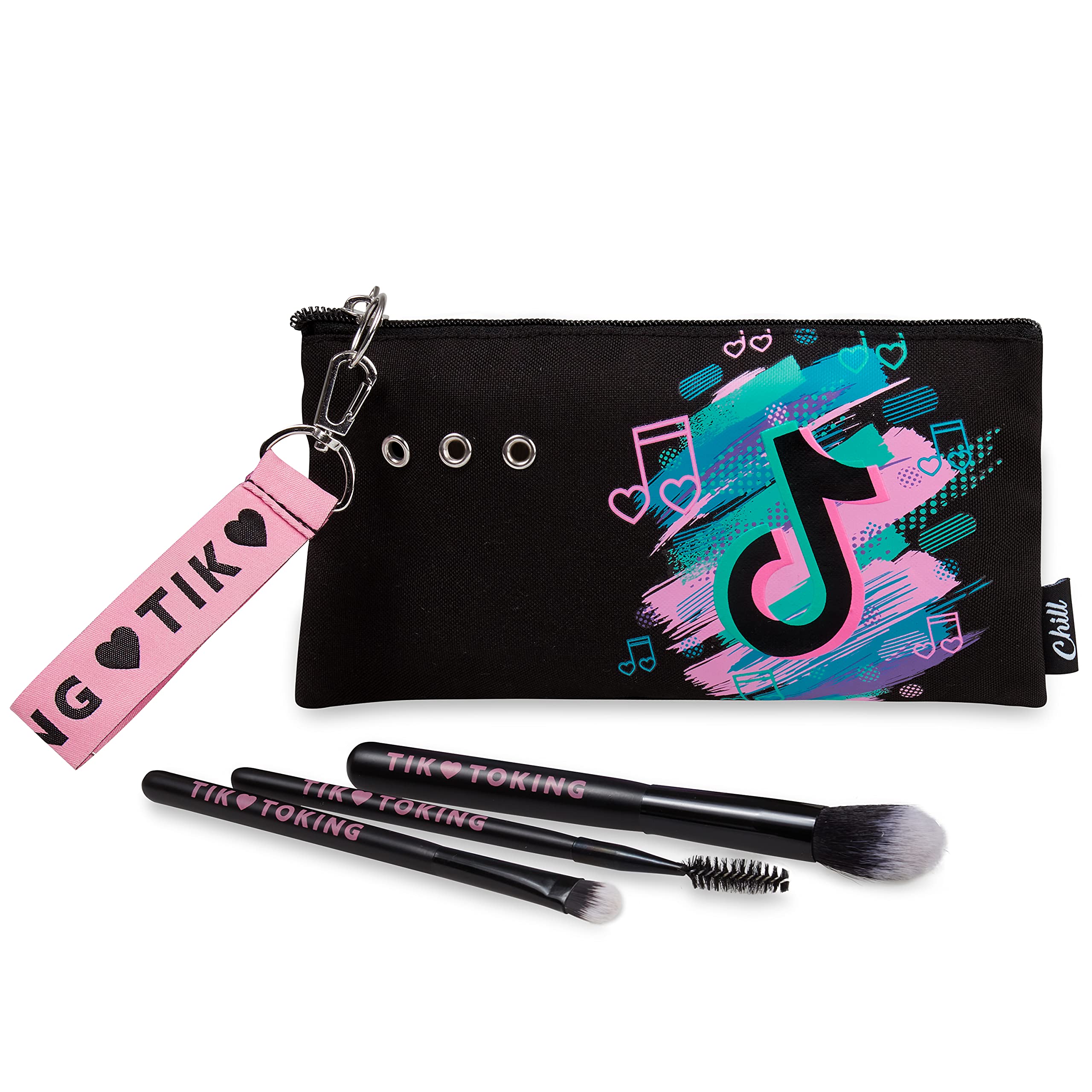 TikTok Make Up Brush Set with Makeup Bag for Women Girls Teenagers TikTok Gift Merchandise