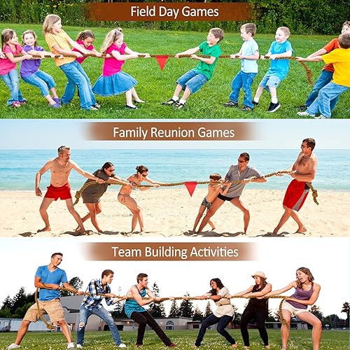 Miniatura 5 de Juegos al aire libre, cuerda de tira y afloja para niños y adultos, juegos de fiesta de cumpleaños para reuniones familiares, juegos de picnic,