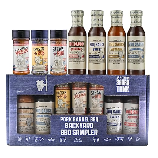 BBQ Gifts for Men - Backyard BBQ Sauce Spices and Seasonings Sets Gift Packs | Includes 4 Competition Sauces & 3 Seasoning Rubs | Great on Chicken Wings, Steak & Pork | Gifts for Dad, Birthday Gifts for Him