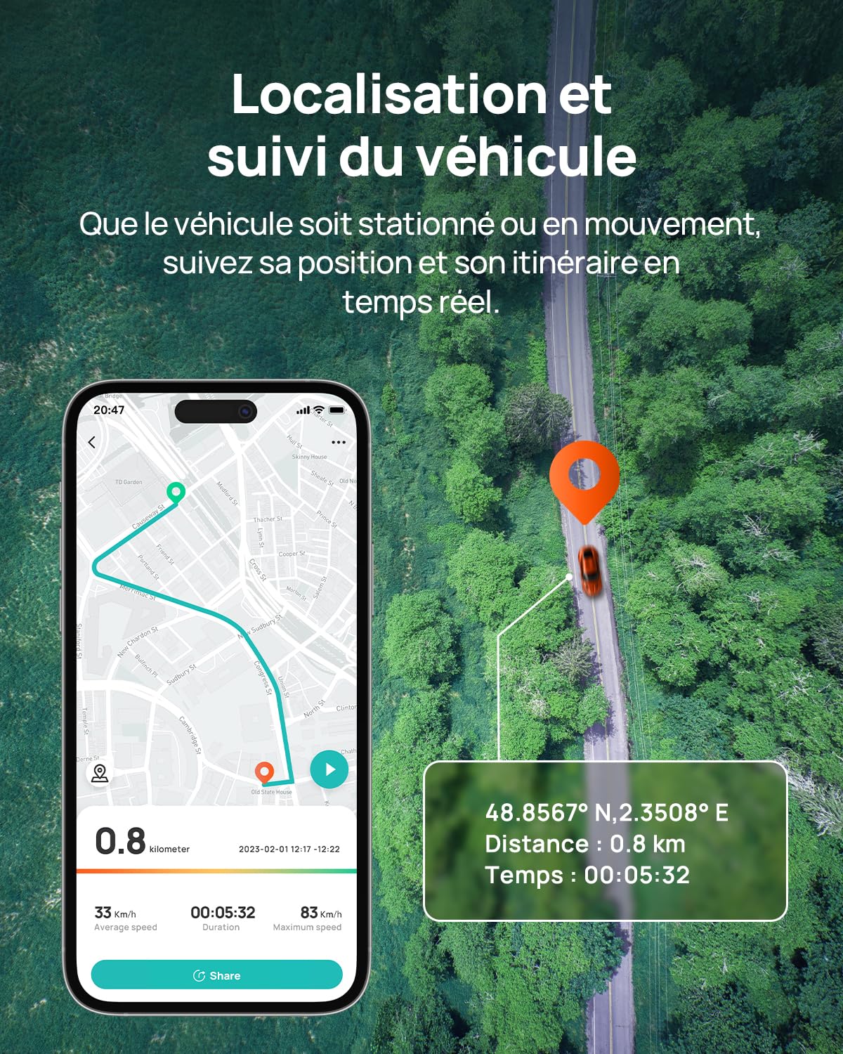 70mai 4G Kit de Câblage UP04 for Dash Cam 4K Omni/X800&A810&A510&T800&A810S, Surveillance de Parking Intelligent 24H, Surveillance en Temps réel, Alerte Instantanée, Localisateur Voiture par GPS