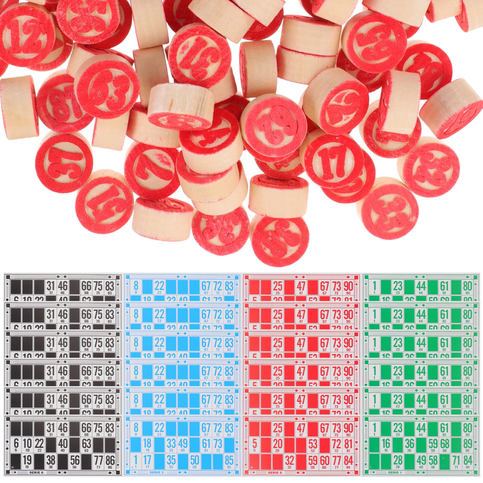 Hohopeti Jeu De Loto Bingo En Bois – Cartes Numérotées Et Pions – Accessoire De Fête Familial