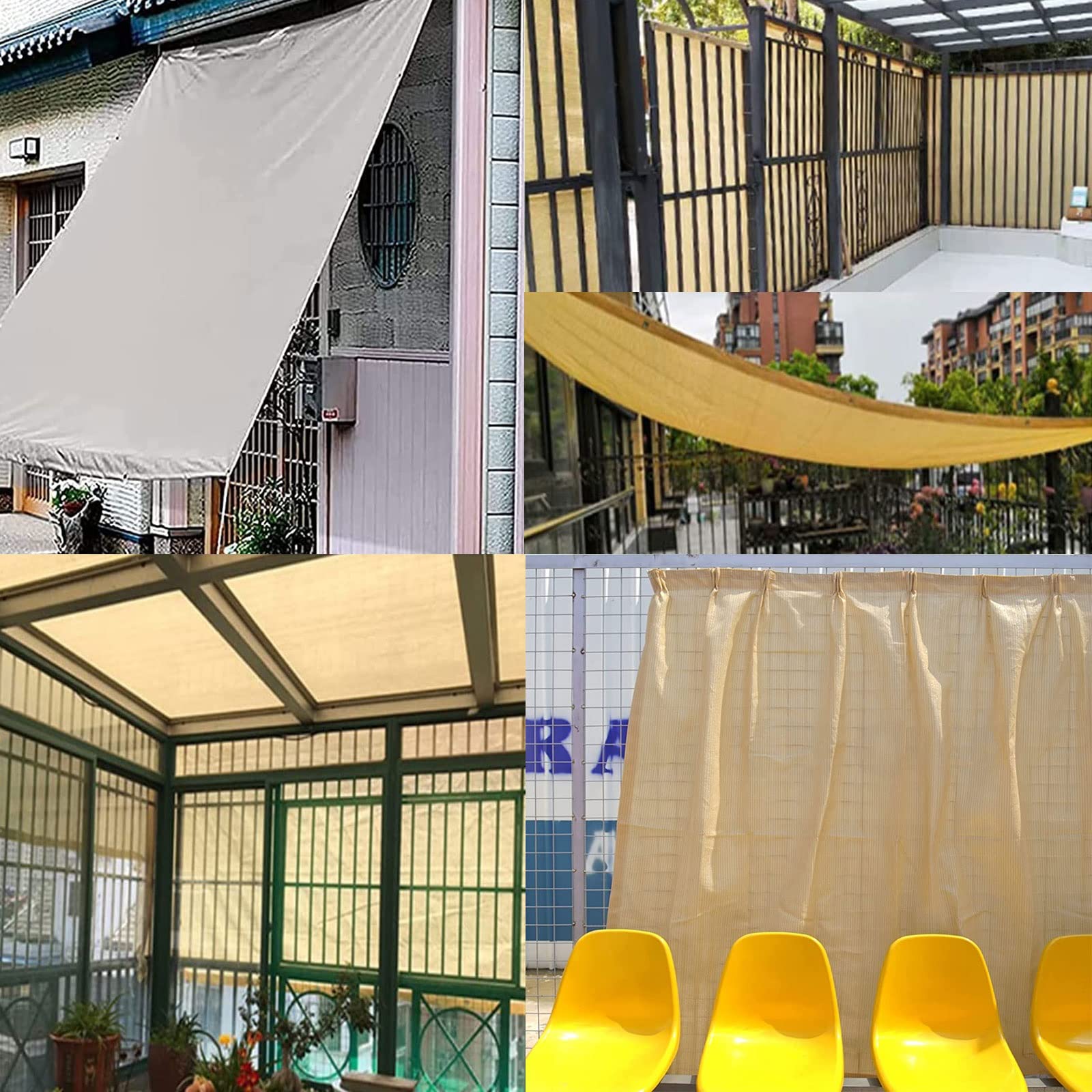 Markiza tarasowa z HDPE, 6 x 7 m, 95% blokada UV, łatwa instalacja, do pergoli ogrodowej na zewnątrz, kolor niebieski gratis lina w zestawie