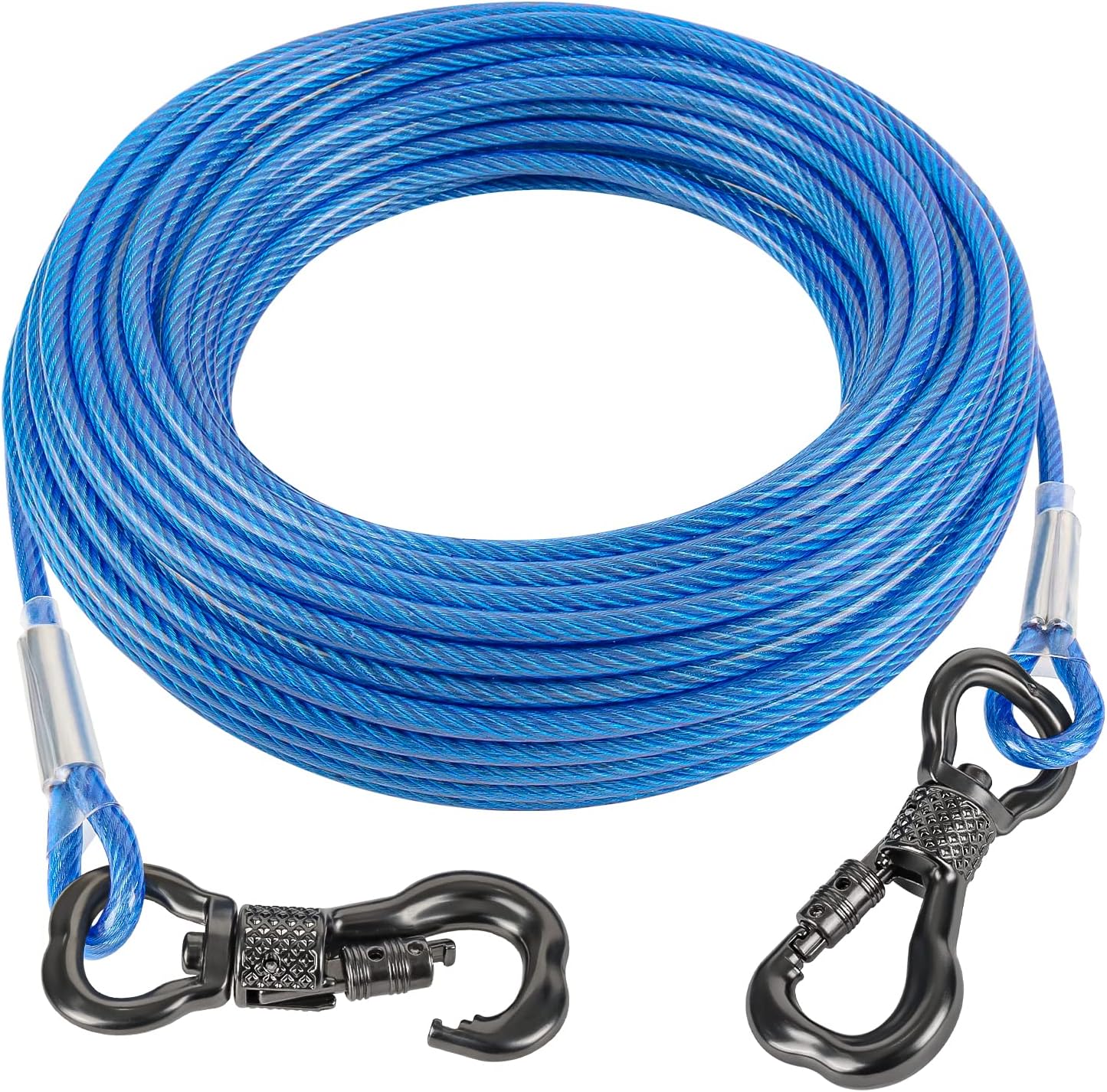 Tresbro 40FT Reflective Dog Tie Out Cable for Dogs Up to