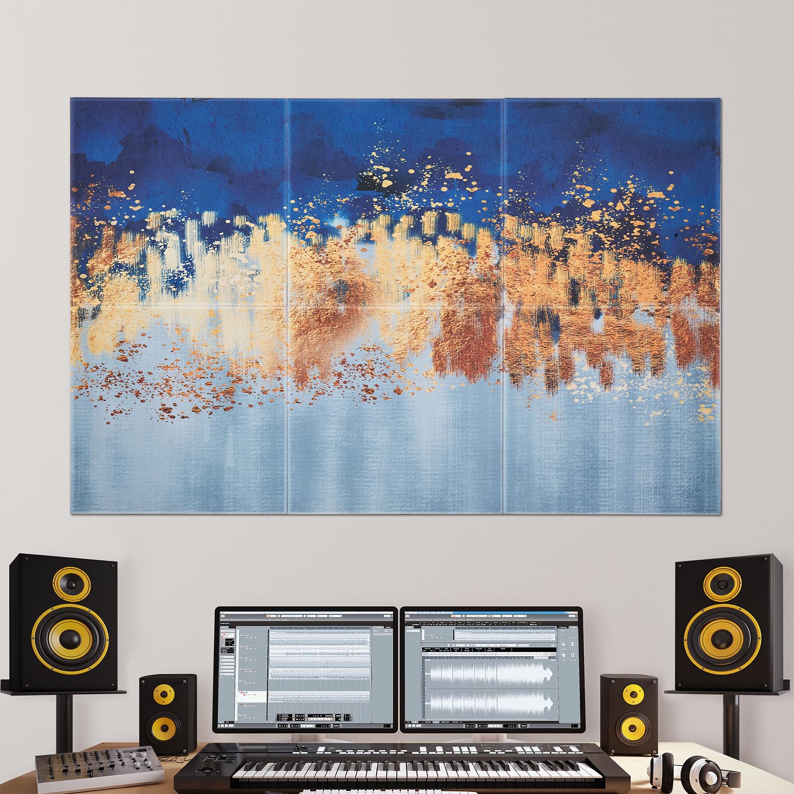 VEVOR Pannelli Acustici Artistici, Pannelli Fonoassorbenti Decorativi Autoadesivi da Parete Registrazione per Casa, Ufficio, Studio, Sala giochi, Teatro, Pastello, 600 x 600 x 10 mm 6 Pezzi