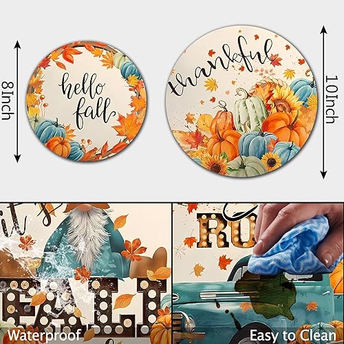 Miniatura 2 de Tucocoo Thankful - Fundas para quemador de estufa eléctrica, 4 piezas de decoración de otoño, fundas redondas para quemador de estufa de 8 y 10