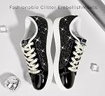 LUCKY STEP Fashion Star Glitter Sneakers.. ..Scintillant Bling Shiny Bedazzled Mariée Chaussures de mariée pour femmes