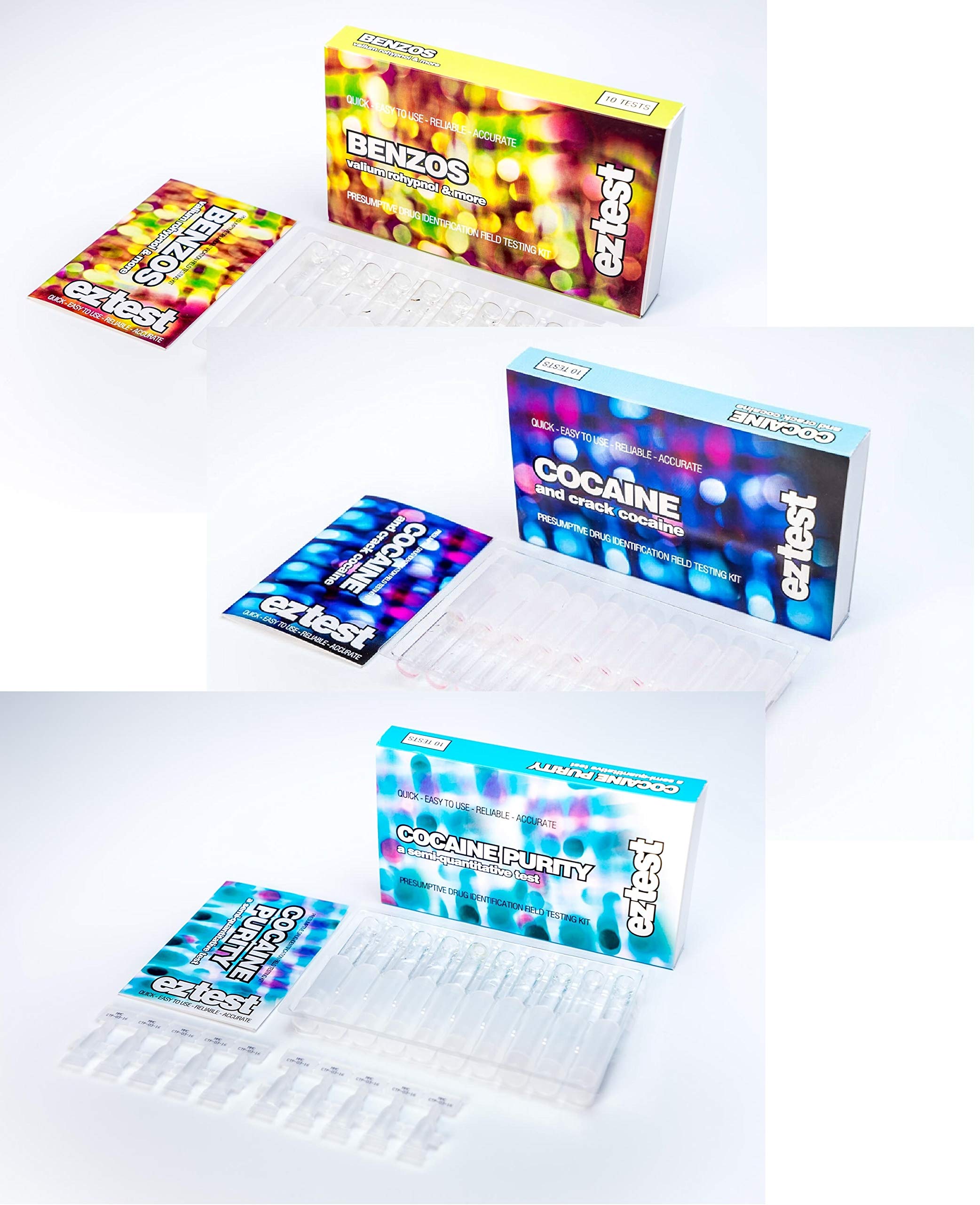 Buy EZ Test Cocaine Tester Ultimate 3 in 1 Pack for Benzo, Cuts and