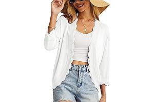 Charming Womens 3/4 Sleeve Summer Cardigan For A Casual Summer Look