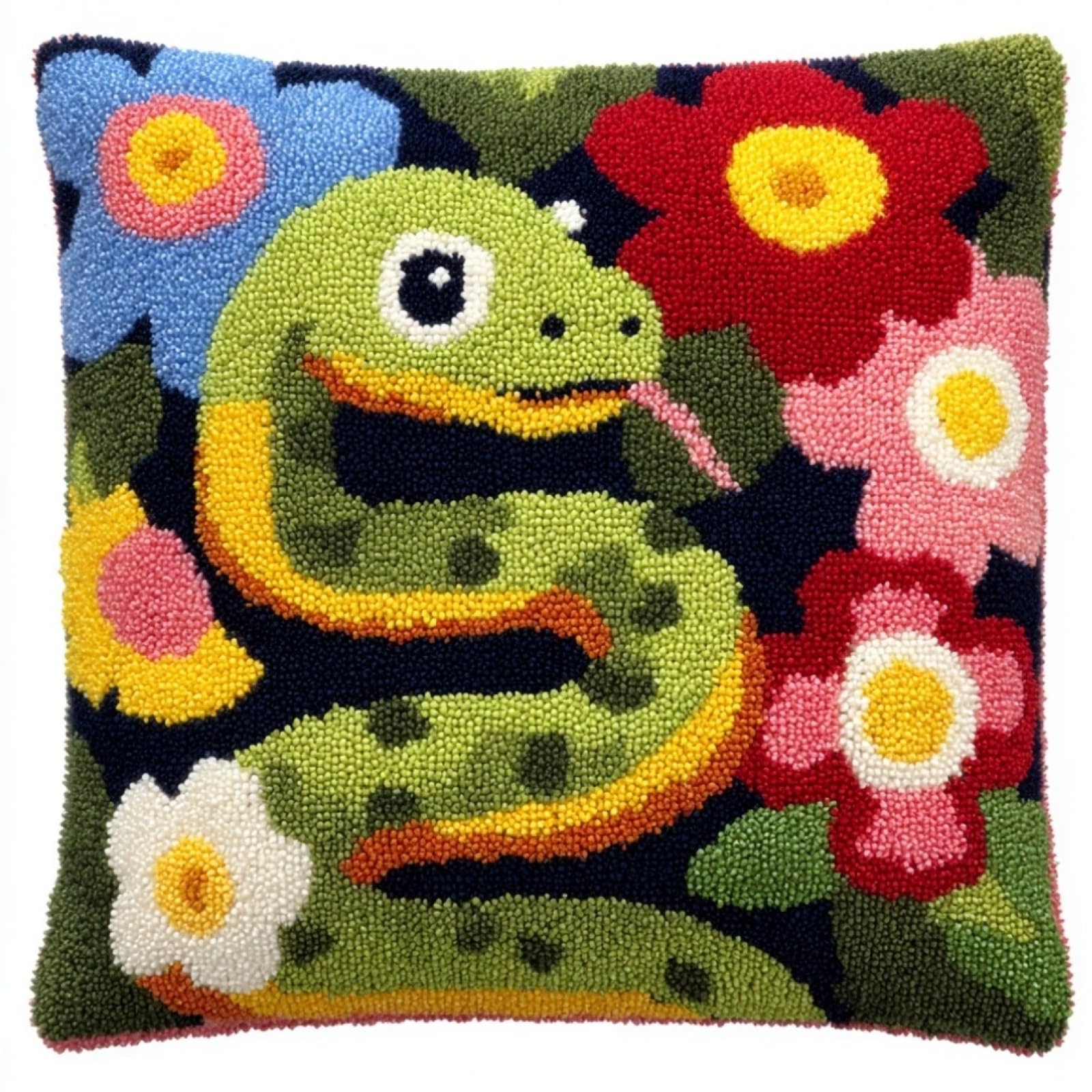 AxiangziK Pre-Printed Latch Hook Pillow Kit,Snake