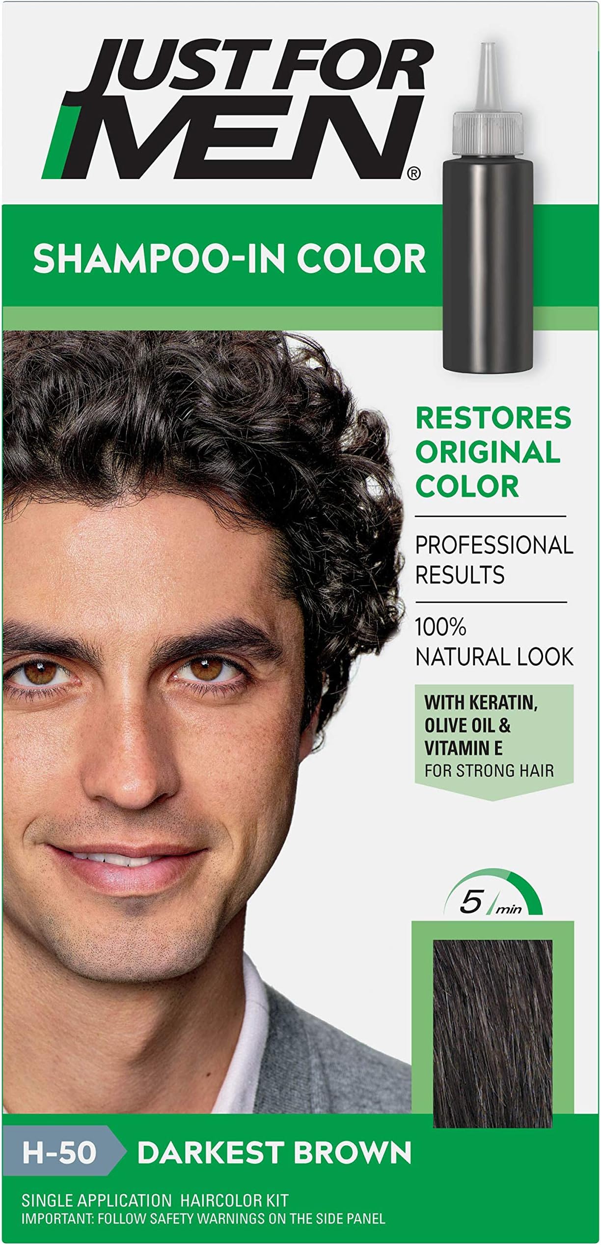 Just for MenShampoo-In Haircolor Darkest Brown H-50