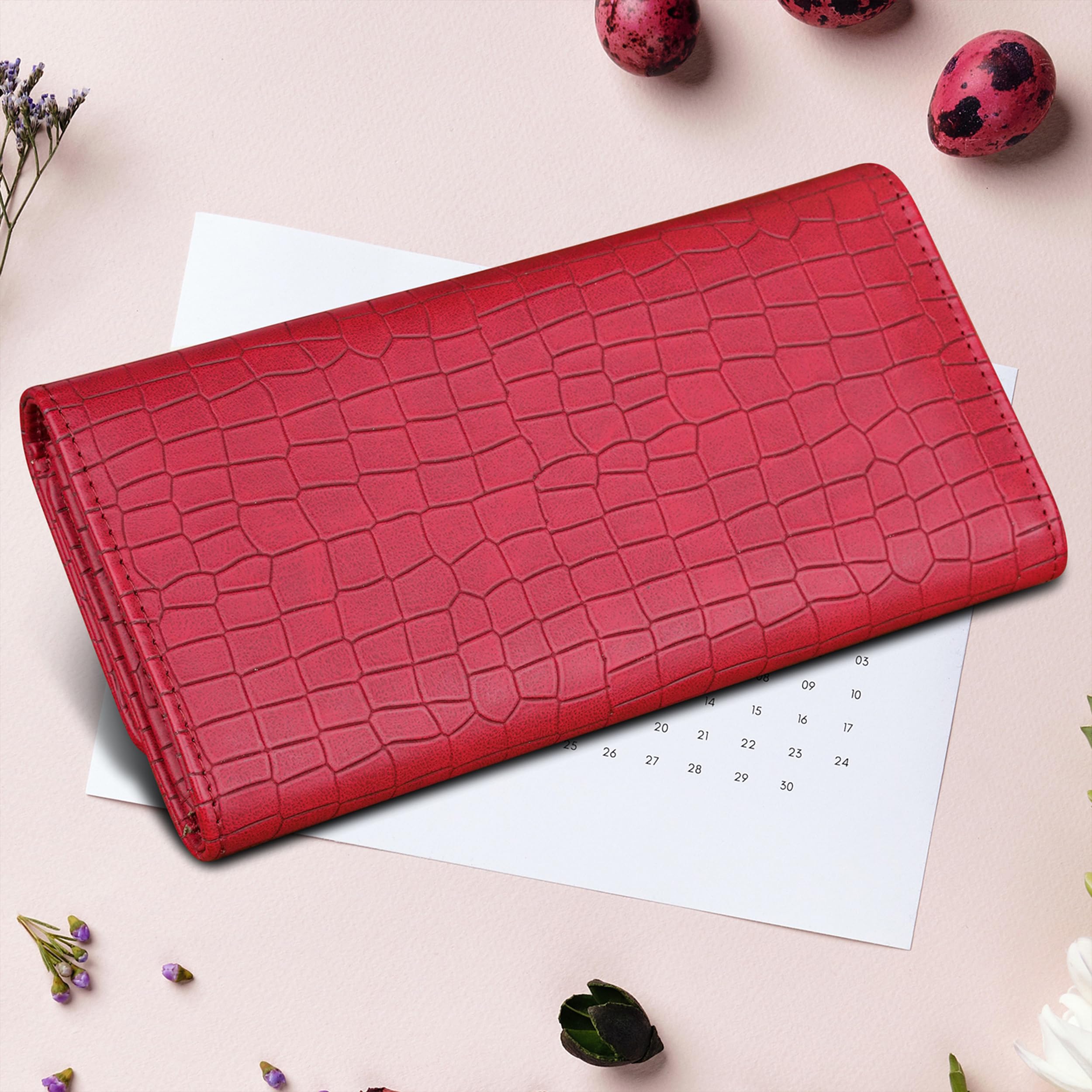 The Wallet Store Croco Design Clutch - Red