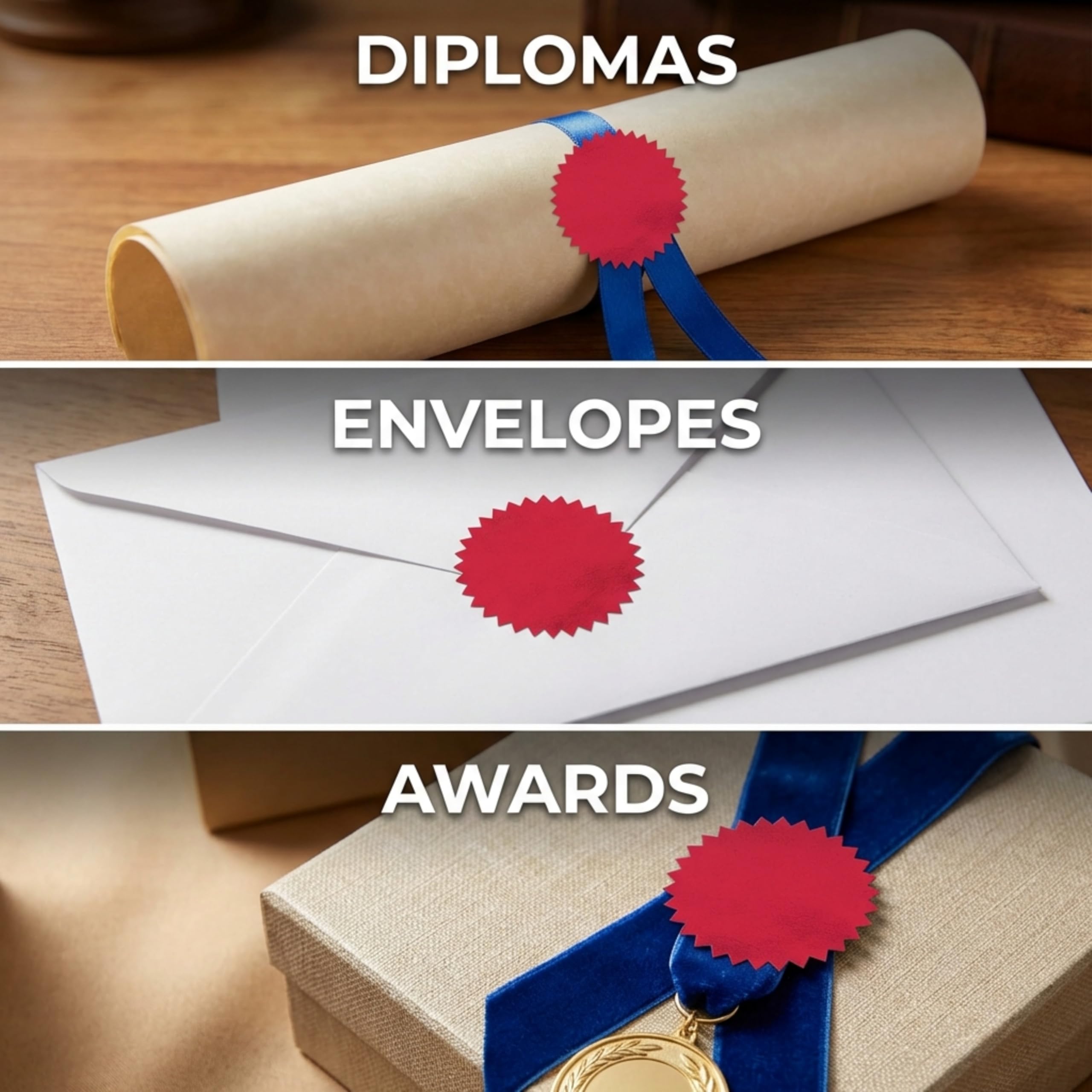 Minilabel 64mm Serrated Edge , Certificate Wafer Company Seal Labels , Stickers For Embossing , Awards & Rewards Matt Red - View #8