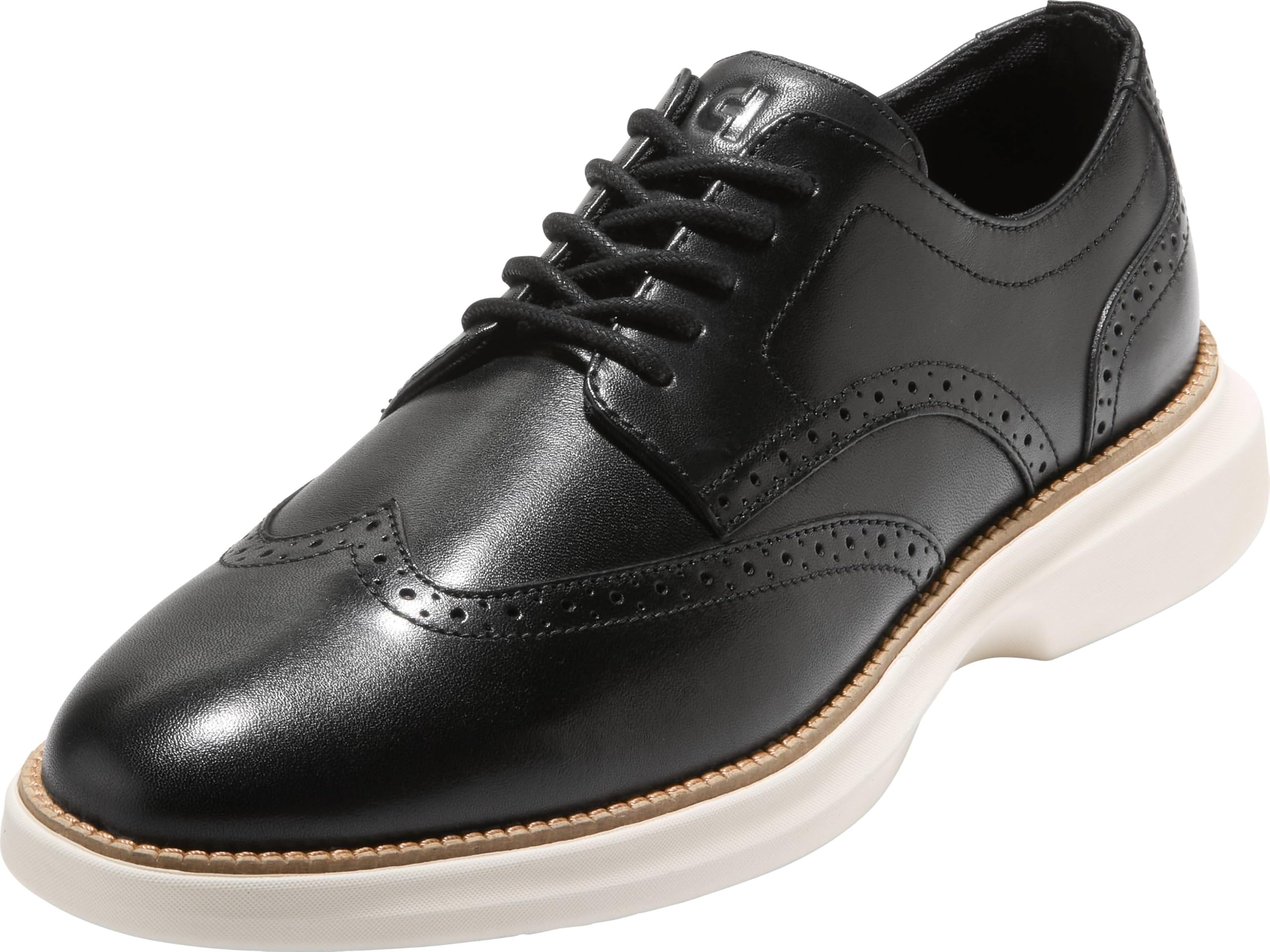 Cole Haan Men's Grand Shadowlite Wingtip Oxfords, Black/Natural/Ivory, 11-M US