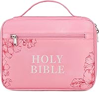 Vista 14 de JIANYA Funda para la Biblia para mujer, fundas de Biblia de leopardo para mujer, con asa y bolsillo con cremallera