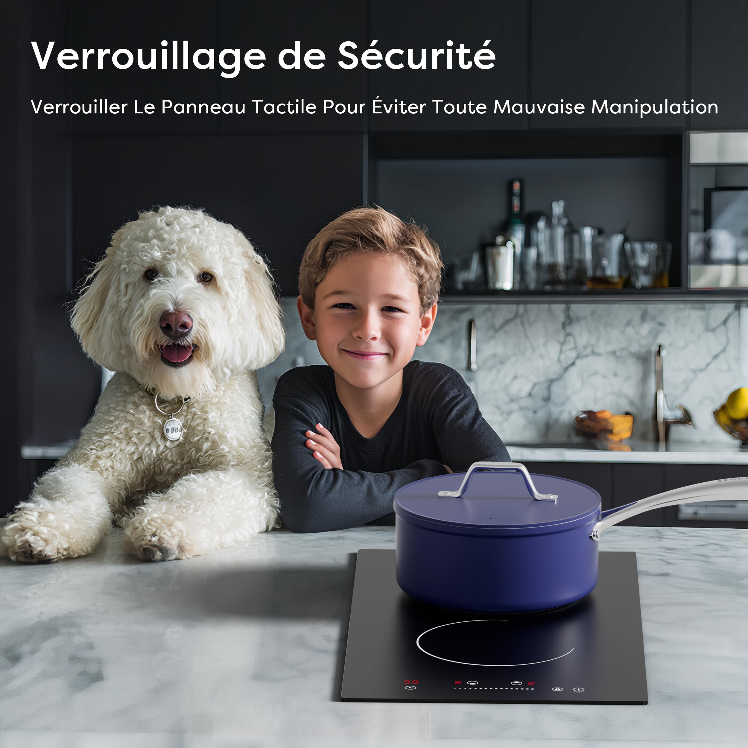 Plaque Vitrocéramique 2 Feux 3000W Encastrable 30CM 9 Niveaux Puissance Minuteur Verrou Sécurité