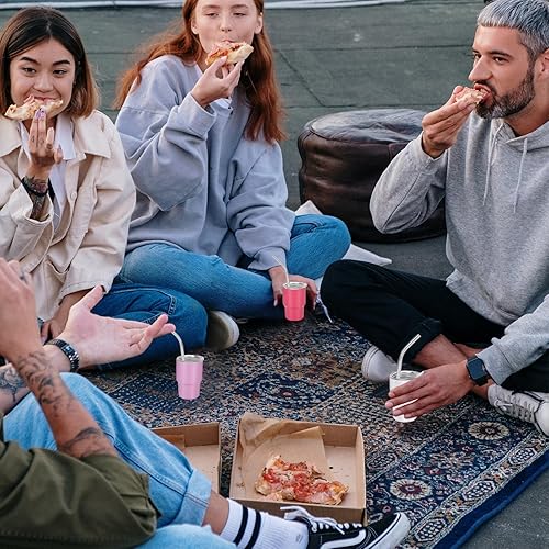 Miniatura 6 de Mini vaso de chupito de 3 onzas con pajilla, juego de 6 colores, incluye 2 cepillos de limpieza, mini vaso de chupito para fiestas, viajes, camping