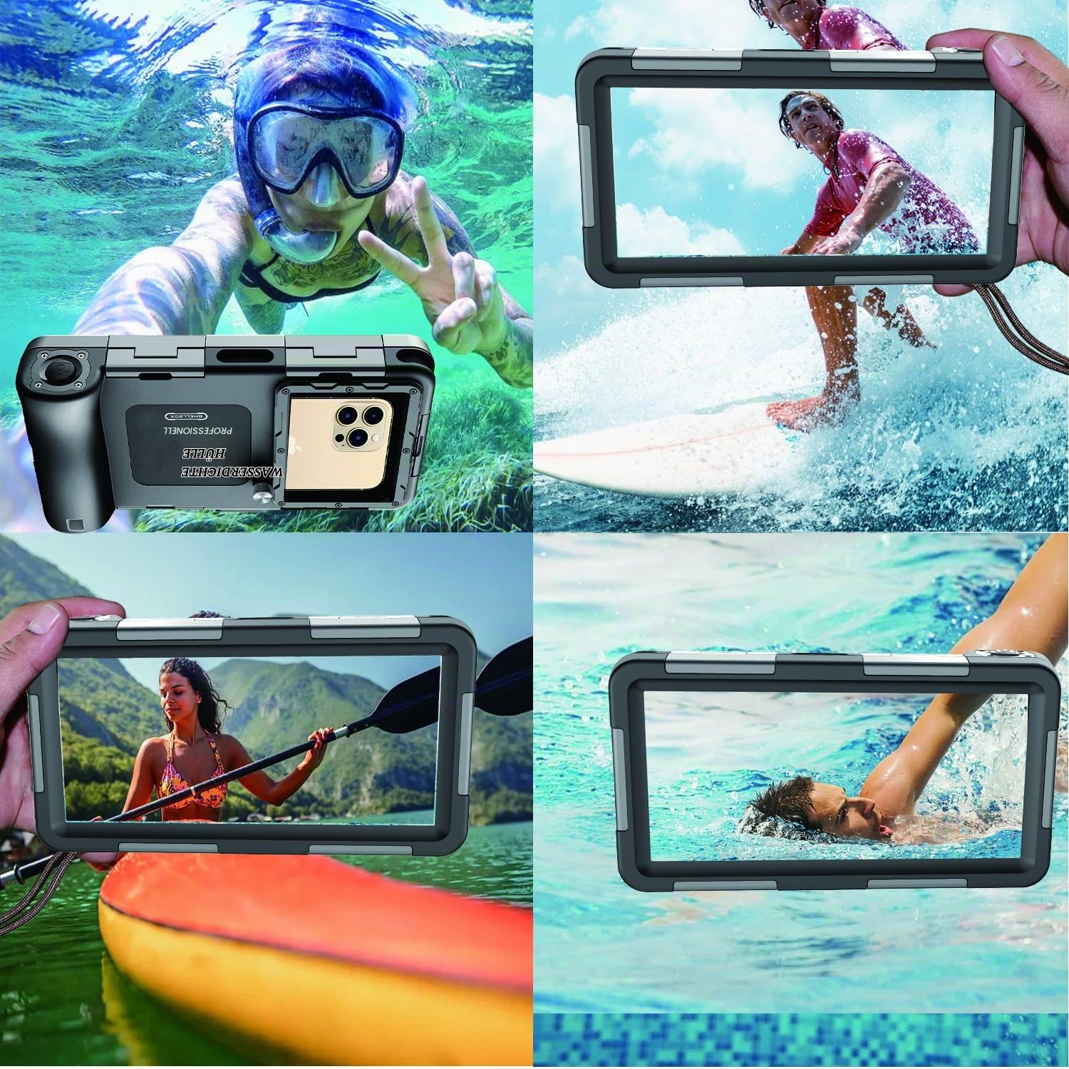 Wasserdichte Handyhülle 7.0 Zoll Unterwasser Wasserfeste Handy Wasserschutzhülle Handytasche, Wasserdicht Schwimmen Baden für iPhone 17 Pro 17 Air 17 Pro Max 16e 16 Pro 16 15 14 13 Pro Max 15 14 Plus