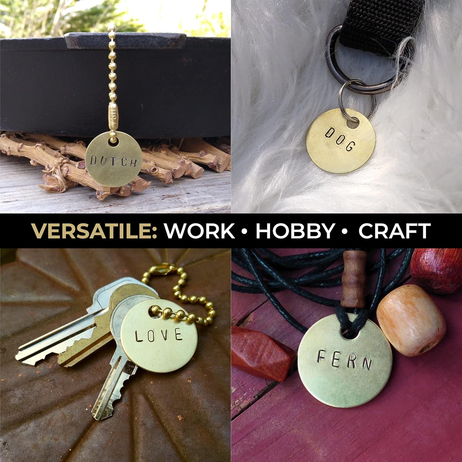 1.0” Solid Brass Tags for Stamping (50 Pack) Industrial Grade 0.040” Blank Chits for Pipe Valves, Keys, Tool and Equipment Labeling USA Made - Image 6