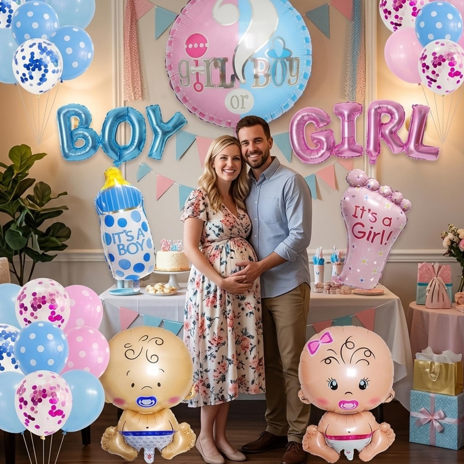 9 Gender Revealing Balloons, Gender Announcement Baby Party Decorations, Boy or Girl Balloons, Ideal Decorations for Baby Showers and Celebrations, Easy to Handle and Reuse — view 3