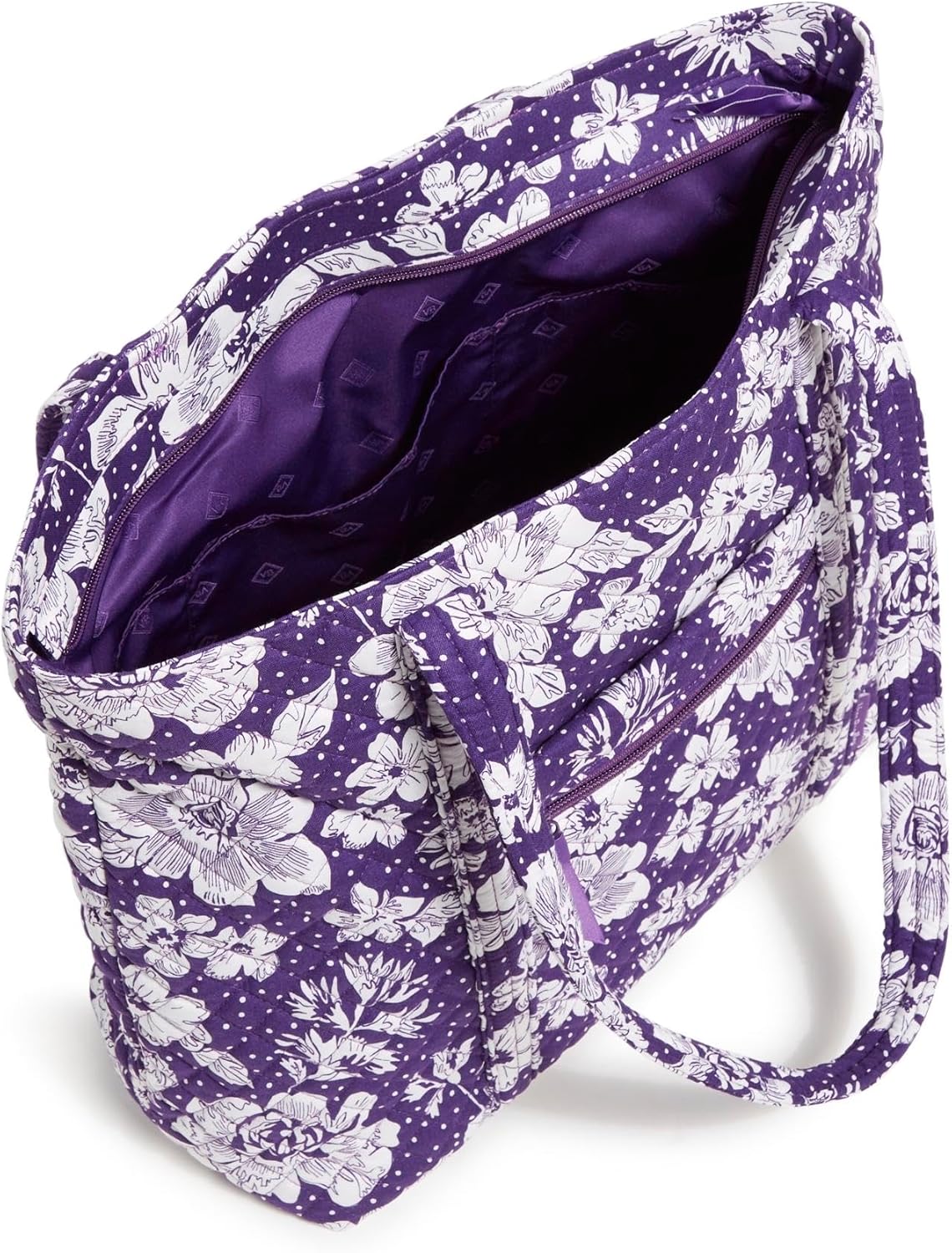 Vera Bradley コットンカレッジベラトートバッグ(複数チーム利用可能)、パープル/ホワイトレインガーデン, パープル/ホワ