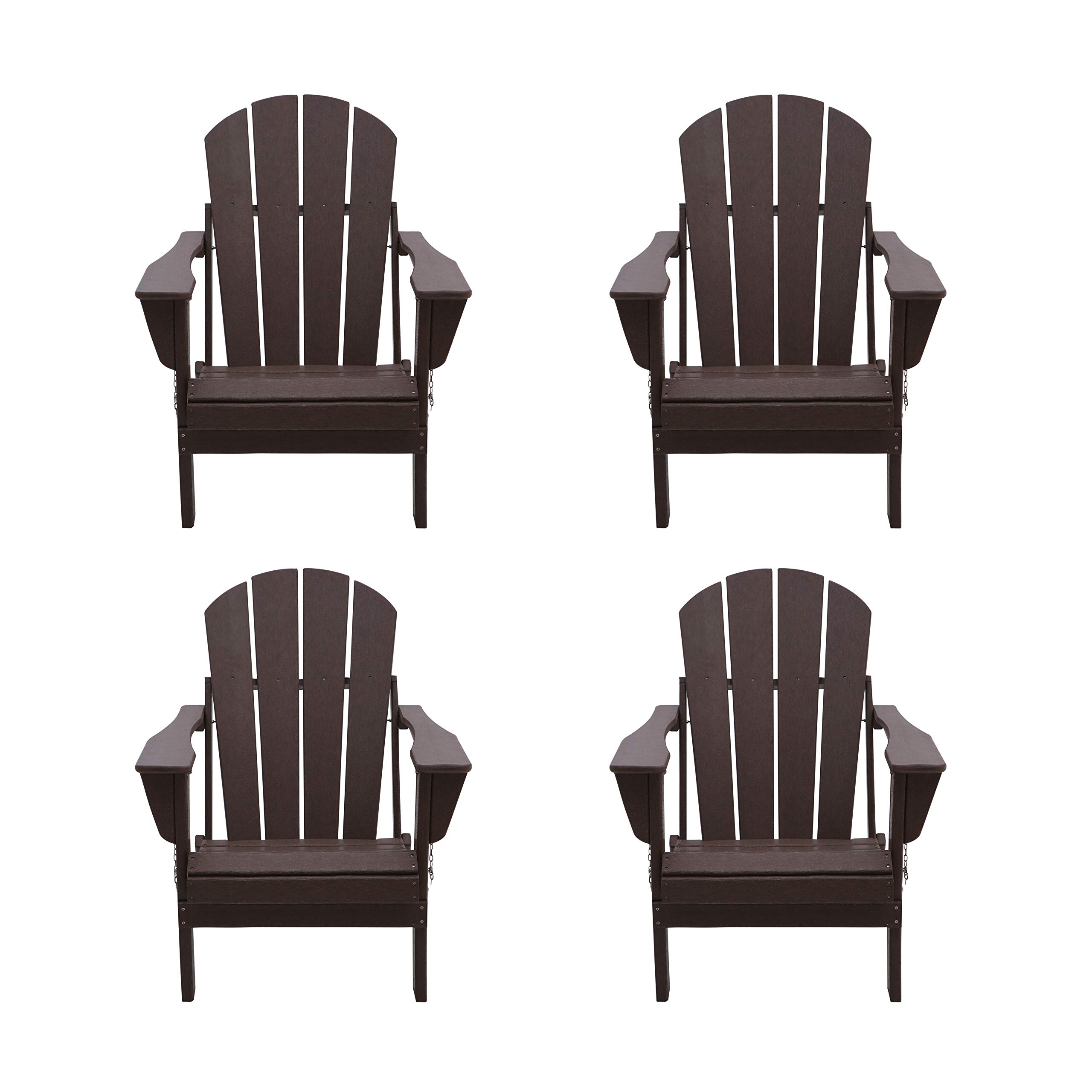 Buy WO Home Furniture Set of 4 Pcs HDPE Adirondack Chairs Lounger Outdoor Folding Seat for Fire