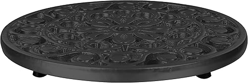 Miniatura 2 de Trademark Innovations Salvamanteles decorativos de metal de hierro fundido (negro)