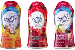 Crystal Light Liquid Variety Drink Mix: Tropical Coconut, Berry Sangria, Blackberry Lemonade