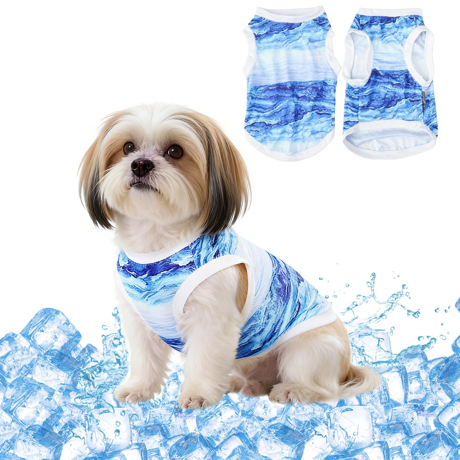 Gilet Rafraichissant Chien, Gilet Rafraîchissant pour Chien en Été, Manteau Rafraichissant pour Chien, Respirante et Légere, Veste de Refroidissement pour Chien de Taille Petits et Moyens
