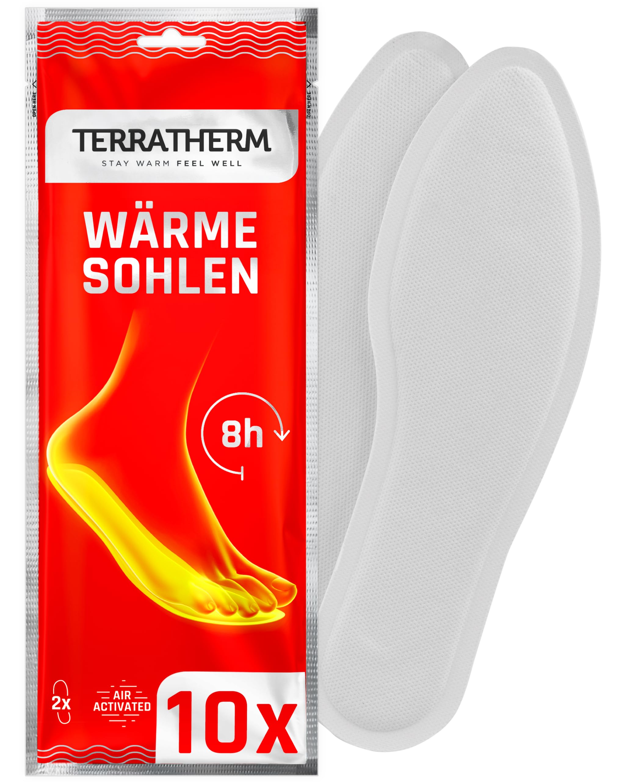 TerraTherm Wärmesohlen – 8h warme Füße, luftaktiviert