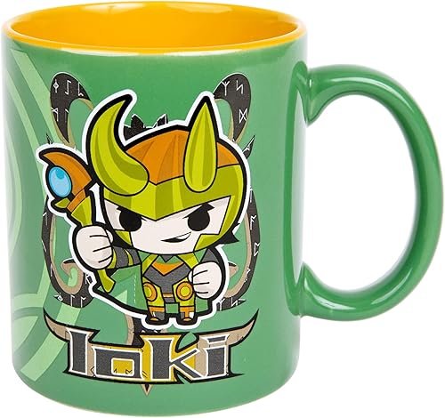 Miniatura 1 de Monogram Marvel Loki Chibi - Taza de cerámica de personaje y símbolo de 11 onzas