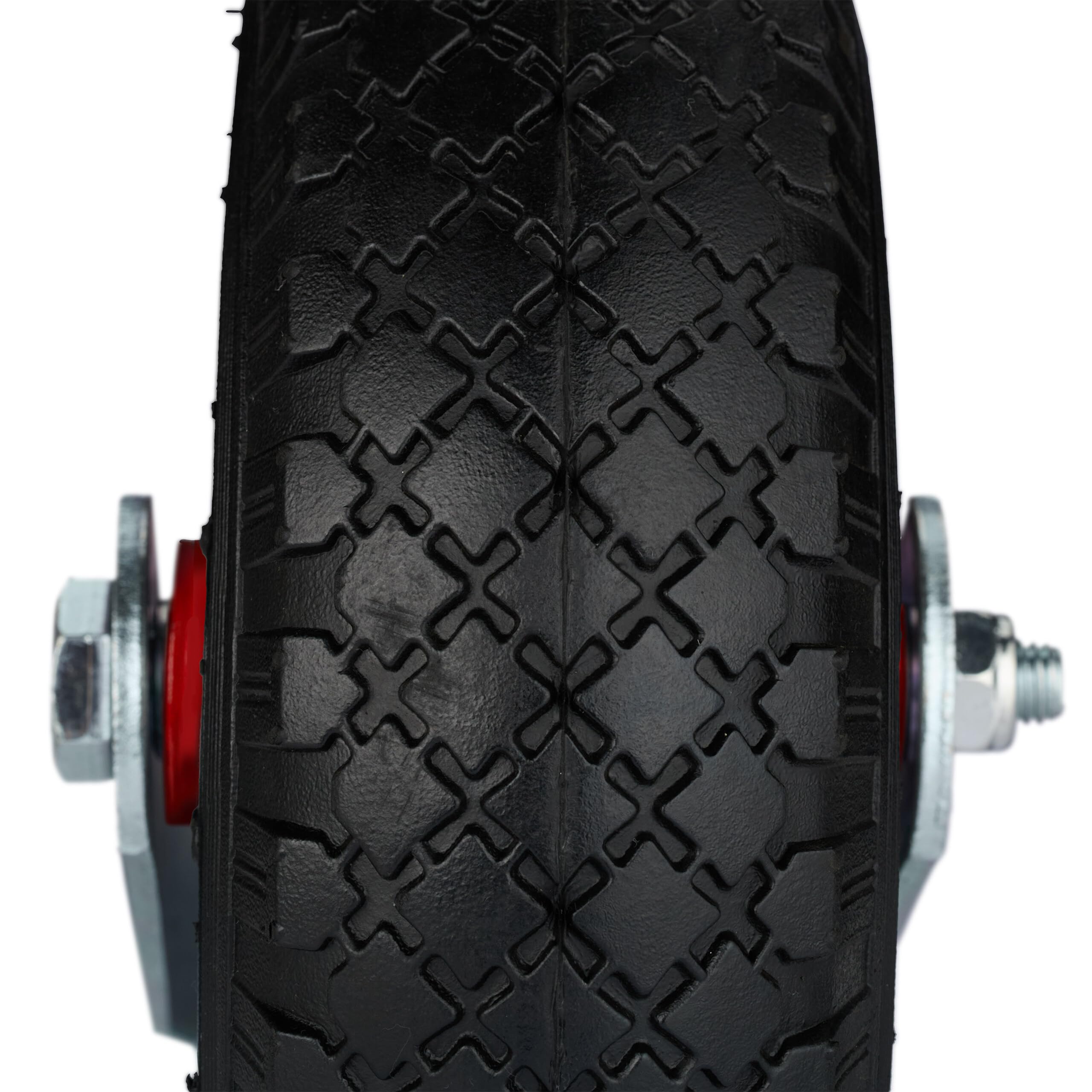 Relaxdays Set 4 Ruote Fisse e Girevoli 3.00-4, Rotelle per Mobili e per Carichi di Portata 120 kg, Piastra di Fissaggio