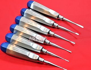 6 Pc Dental Elevator Straight (0.75mm to 3.75mm) Premium German Quality Luxating Elevator Extraction Elevator Tooth Loosening Elevator (Cynamed)