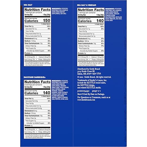 Vista 56 de Kettle Brand Papas fritas, papas fritas con ajo y parmesano, 7.5 onzas (paquete de 12)