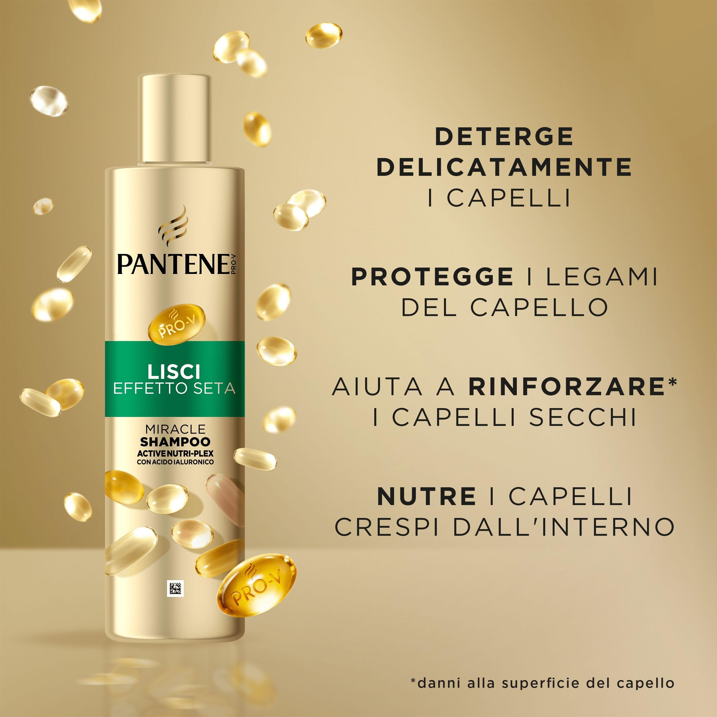 Pantene Shampoo Miracles Lisci Effetto Seta Per Capelli Crespi, 250ml+ Balsamo 200ml+ Maschera 300ml