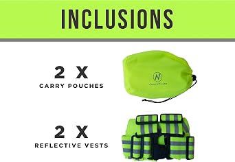 (2 Pack) - LED Safety Lights + Reflective Vests