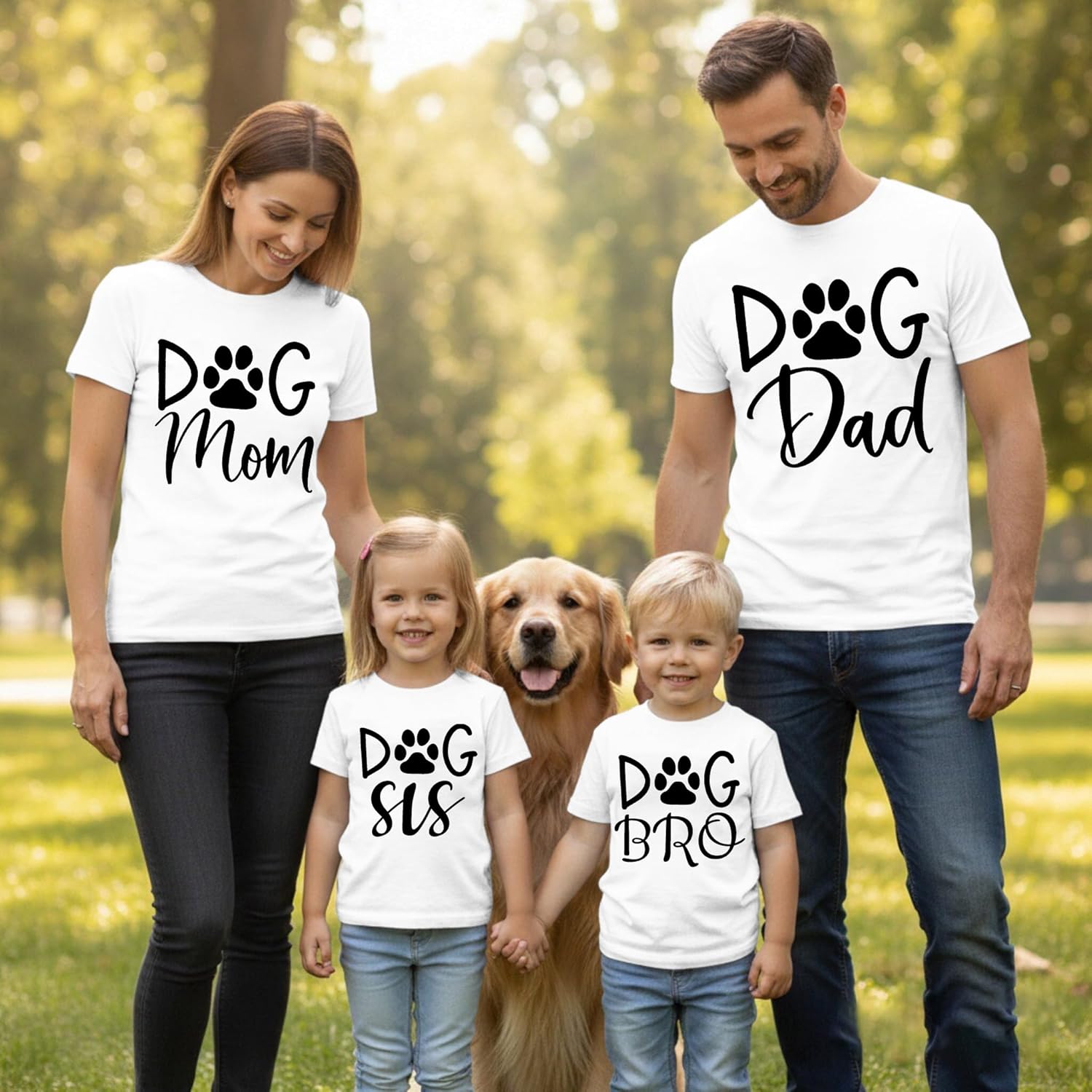 Family Dog Shirts Couples Matching Dog Dad Mom T-Shirt Pet Lover Tee Tops - Image 3